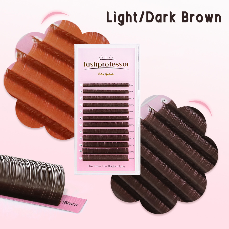 Lash Tile Palette - Extensión de pestañas marrón oscuro, 0,05
